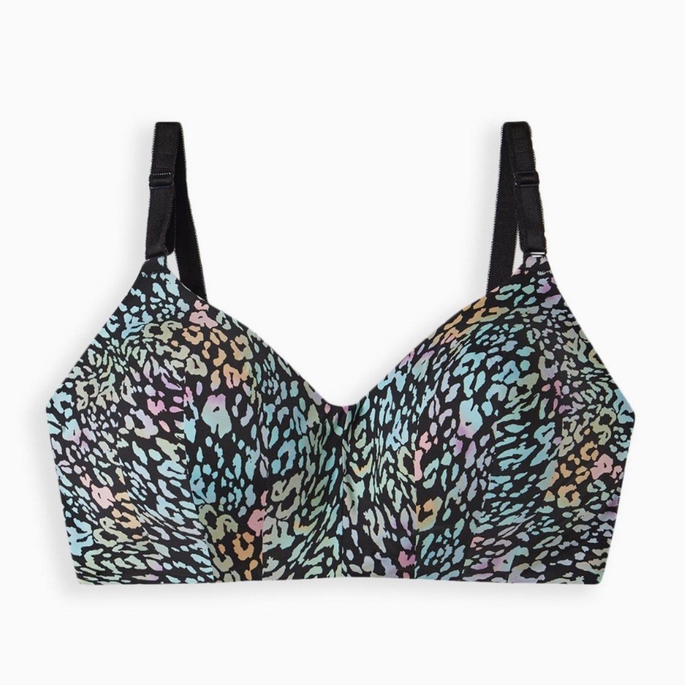 Torrid Dream Wire-Free Bra in Black Rainbow Leopard, Sz 40C, NWT